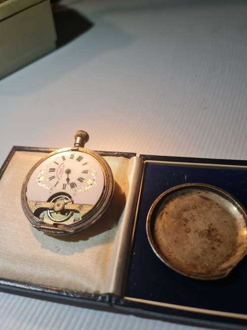 vintage pocket watch  .935 silver